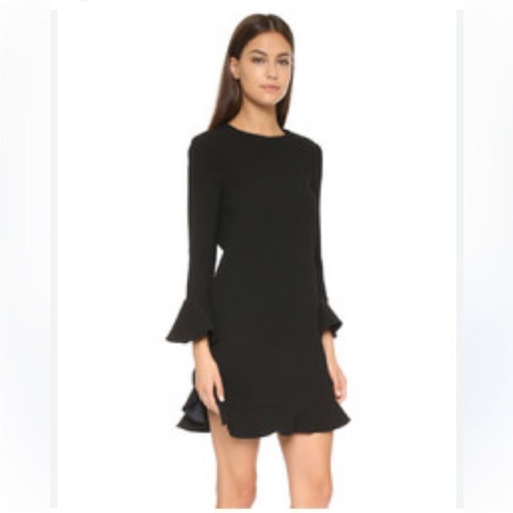 Jill Stuart Black Ruffle Sleeve Dress